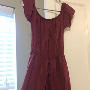 Off the shoulder Romper dress with shorts.